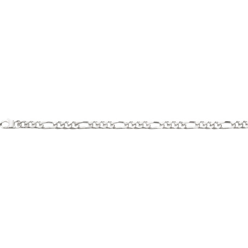 Bracelet figaro 1+3 argent rhodié