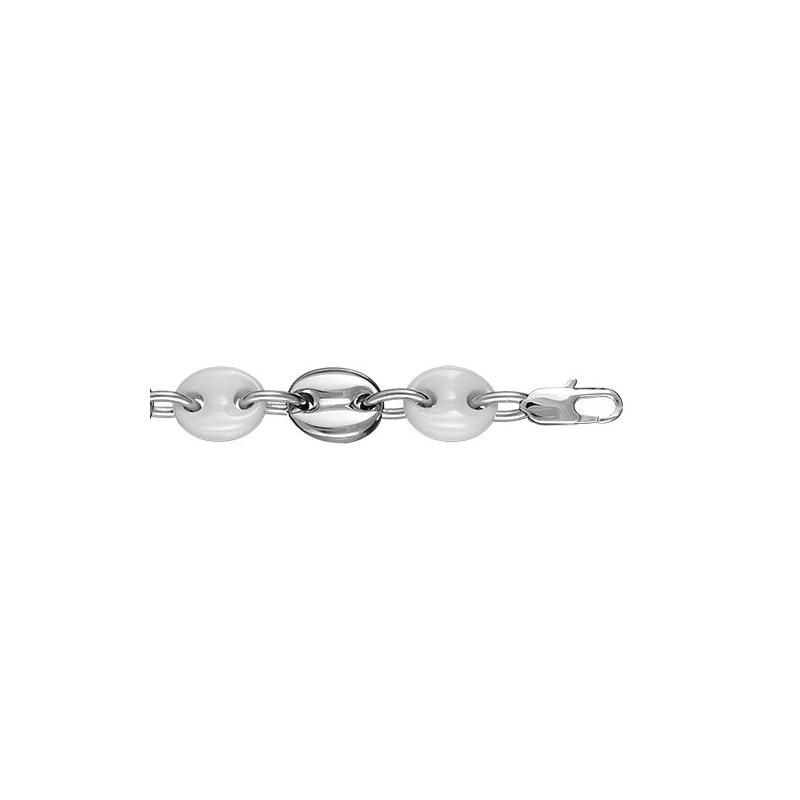 BRACELET ACIER GRAIN DE CAFE CERAMIQUE B