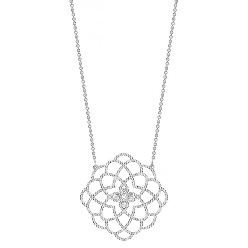Collier argent rhodié + oz