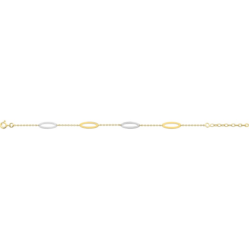 Bracelet bicolore plaqué or