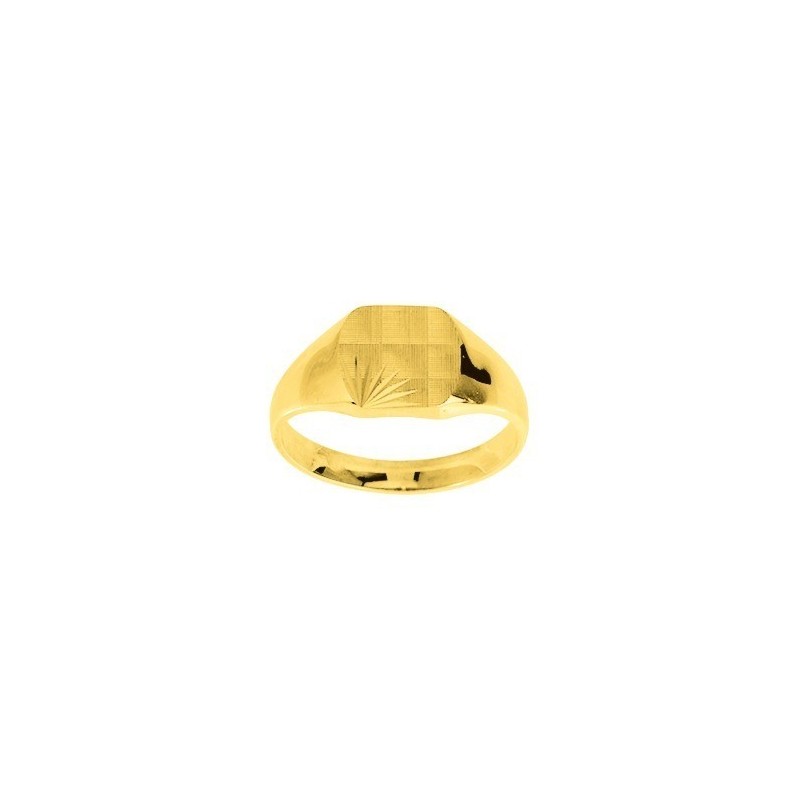 Chevalière Homme Plaqué Or Jaune Avec Pierre Onyx Noire – Taille 60 – Marque GL (ancien Stock Bijouterie)