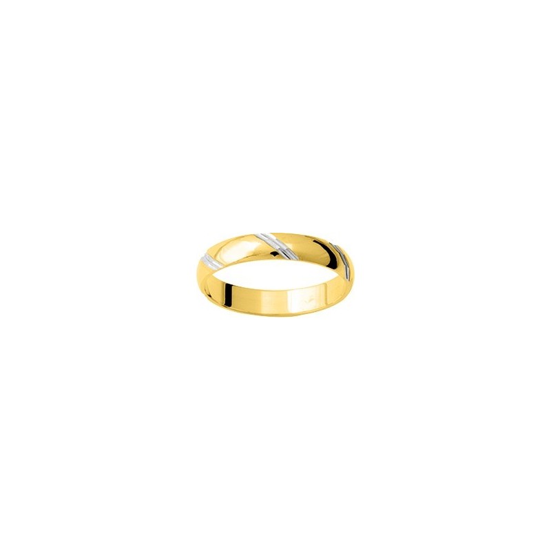 Alliance fantaisie plaqué or 4mm