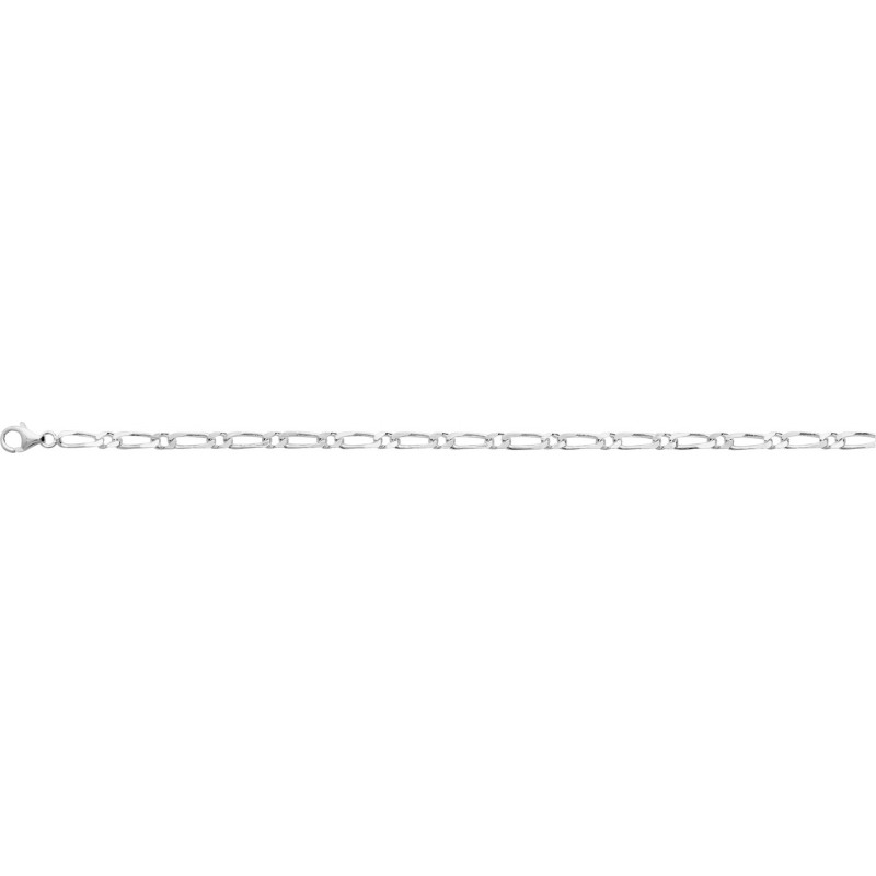 Chaine figaro  1+1 argent rhodié
