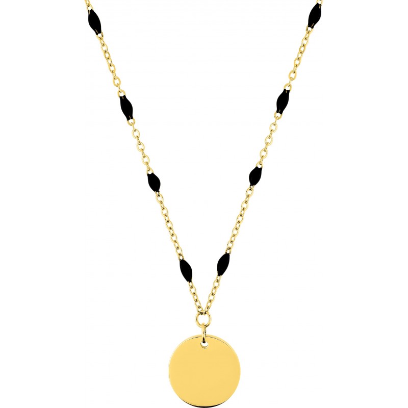 Collier fantaisie acier doré