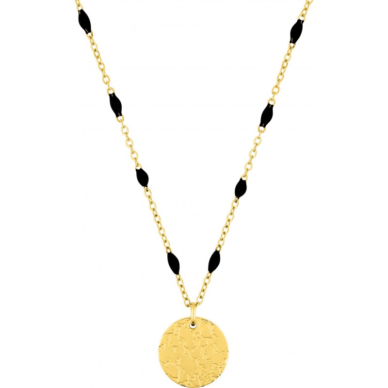 Collier fantaisie acier doré