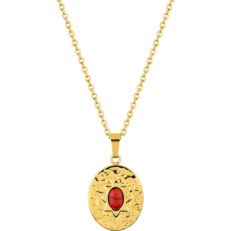 Collier fantaisie acier doré