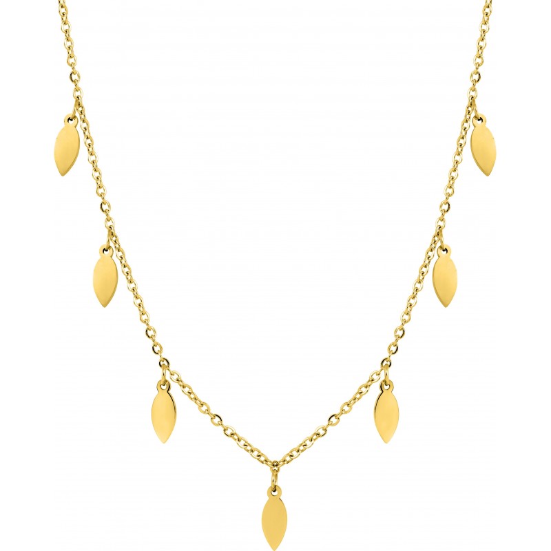 Collier fantaisie acier doré