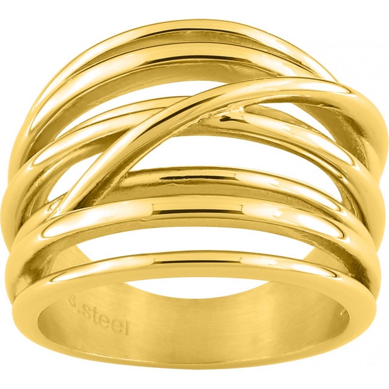 Bague acier doré