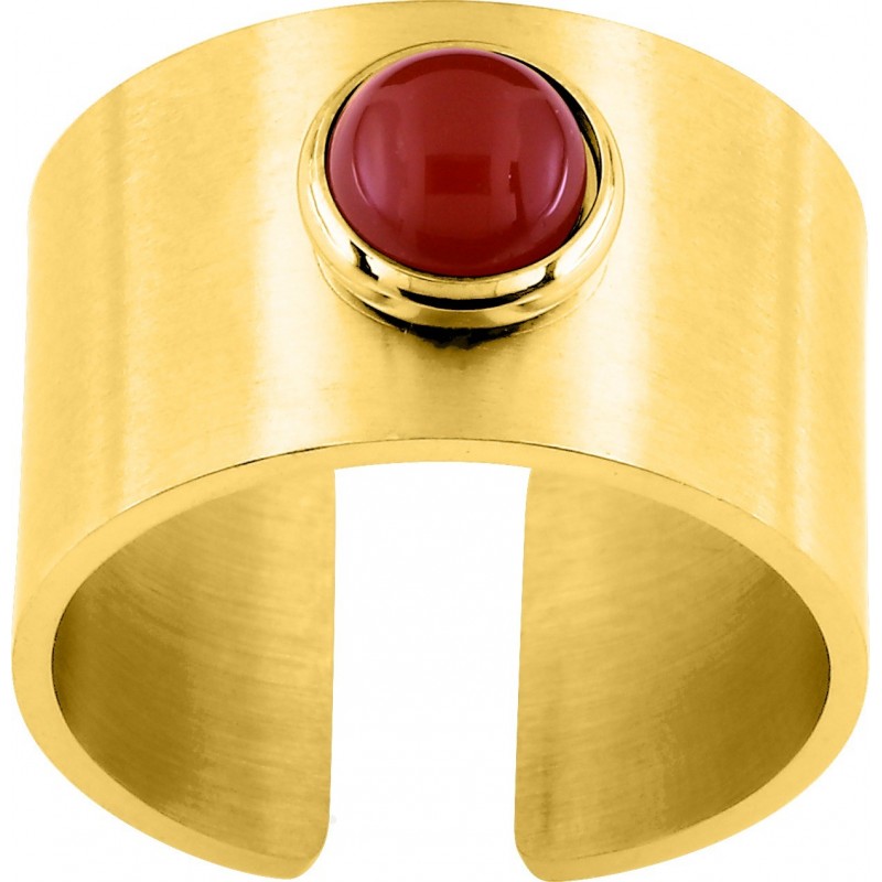 Bague acier doré