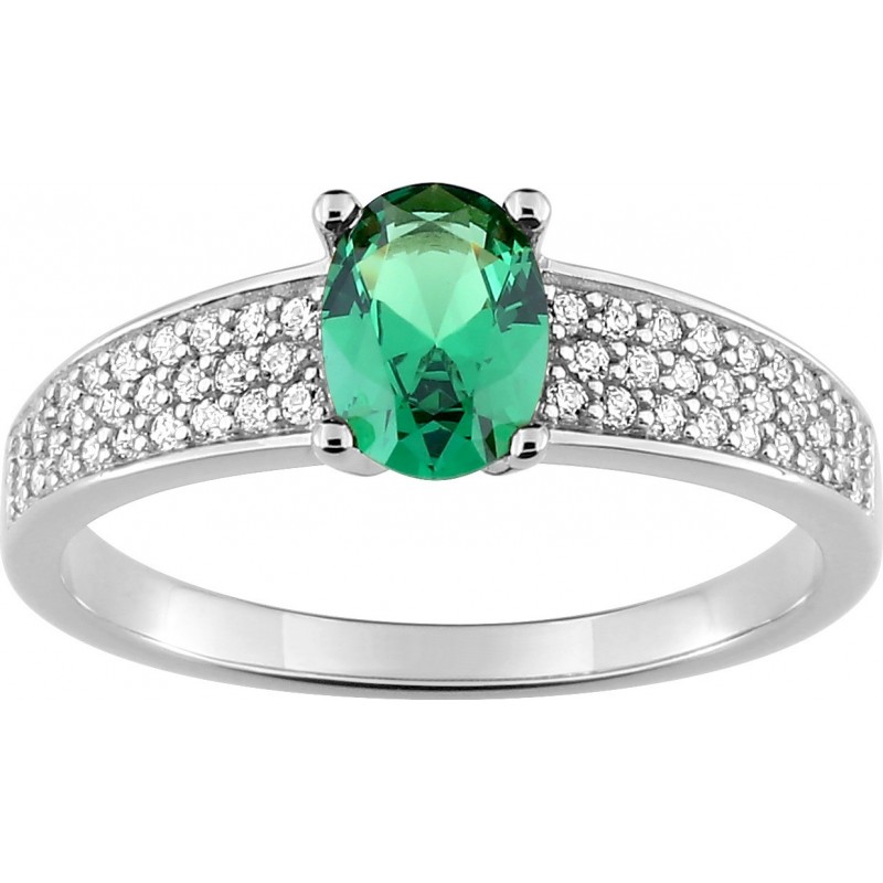 Bague argent 925 + oz vert
