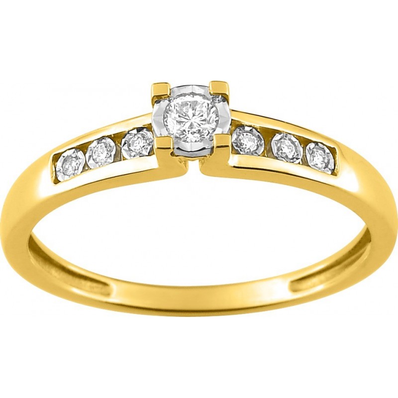 Bague or jaune 375 + diamants