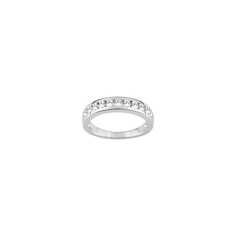 Bague argent rhodié + OZ