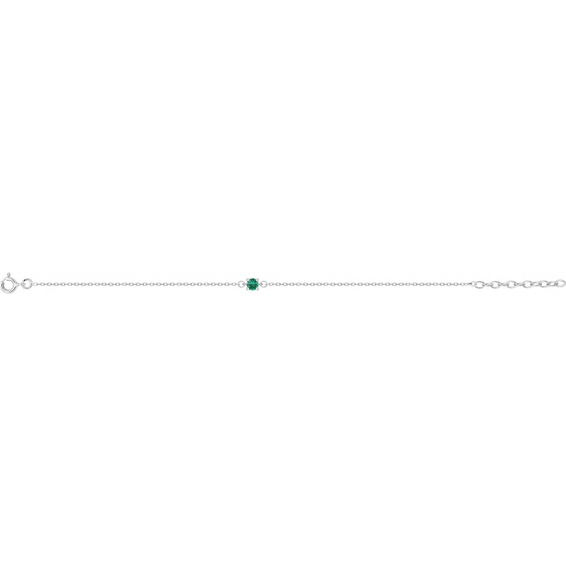Bracelet argent + oz vert