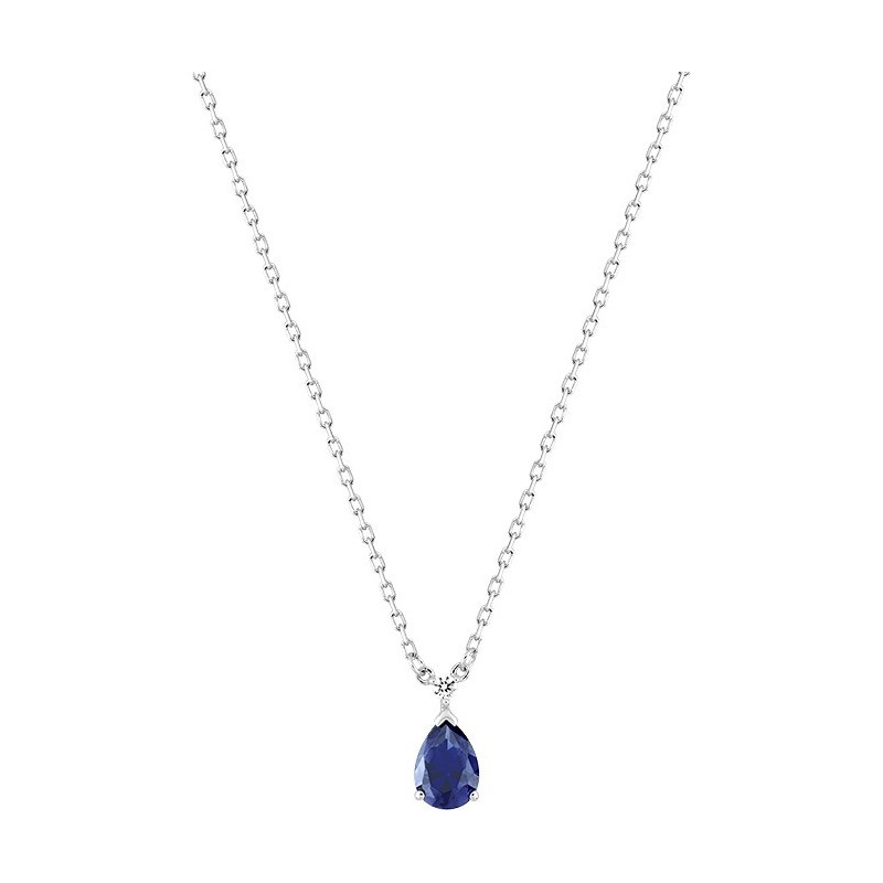 Collier argent + oz bleu