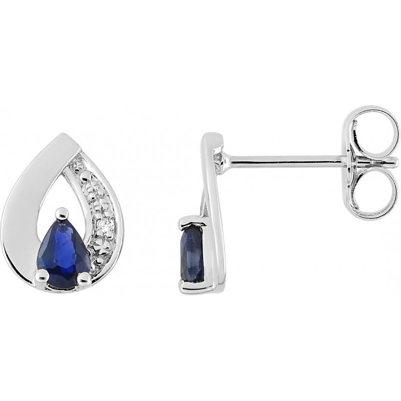 Boucles d'oreilles argent + oz bleu
