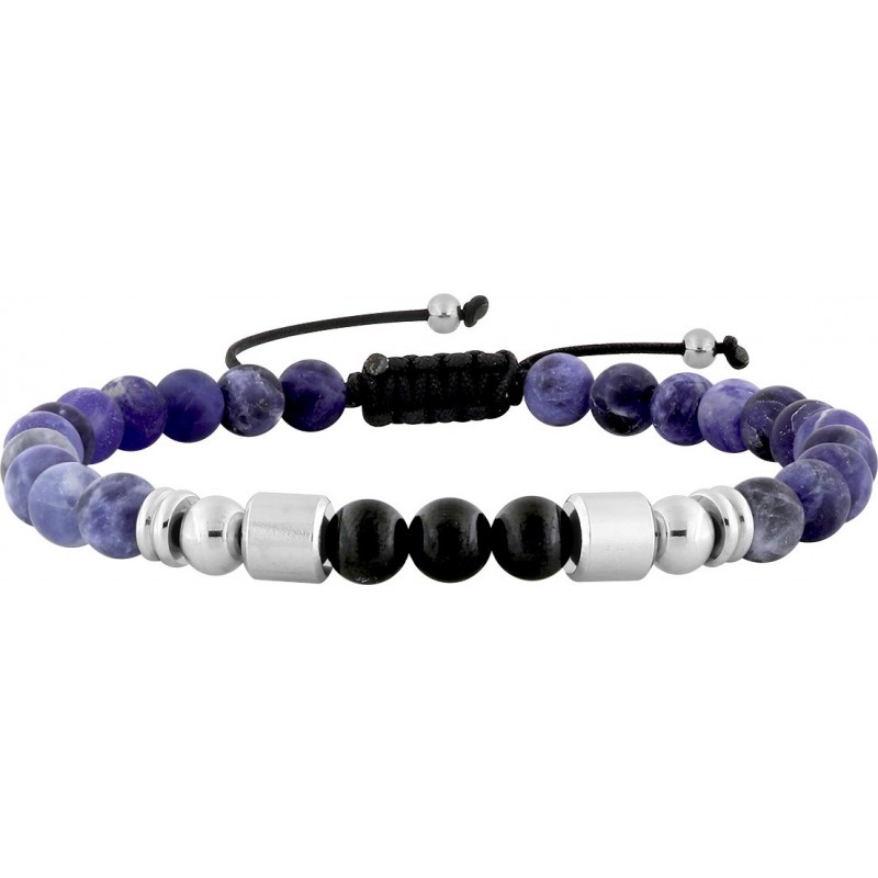 Bracelet acier/nylon + sodalite