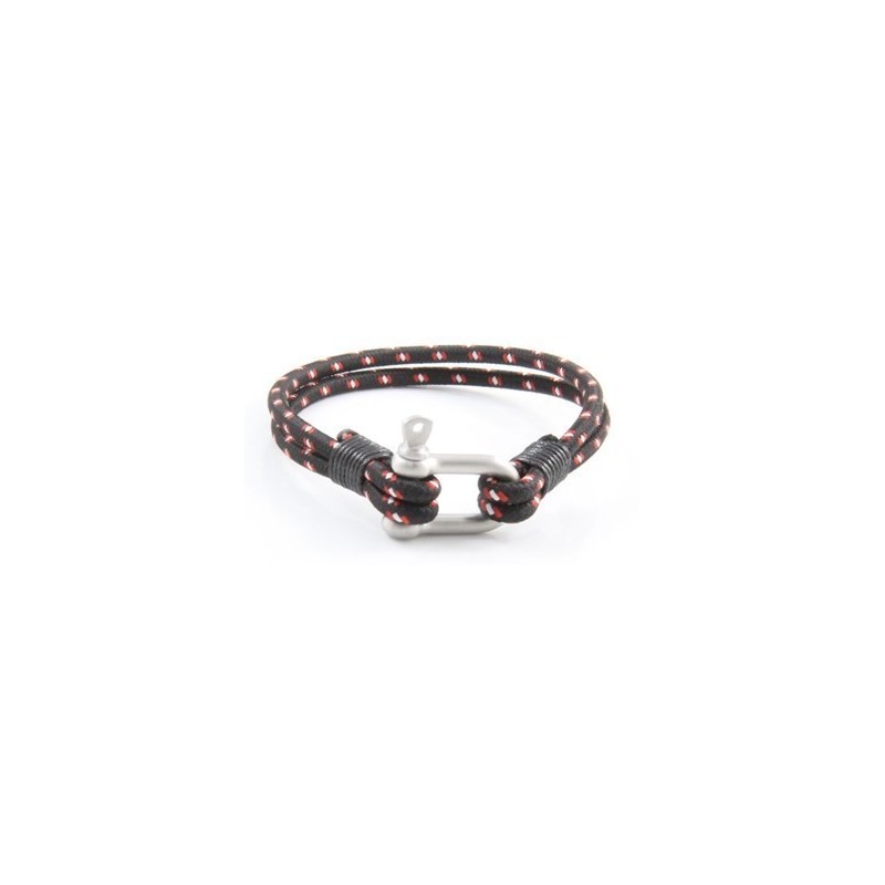Bracelet acier/nylon noir