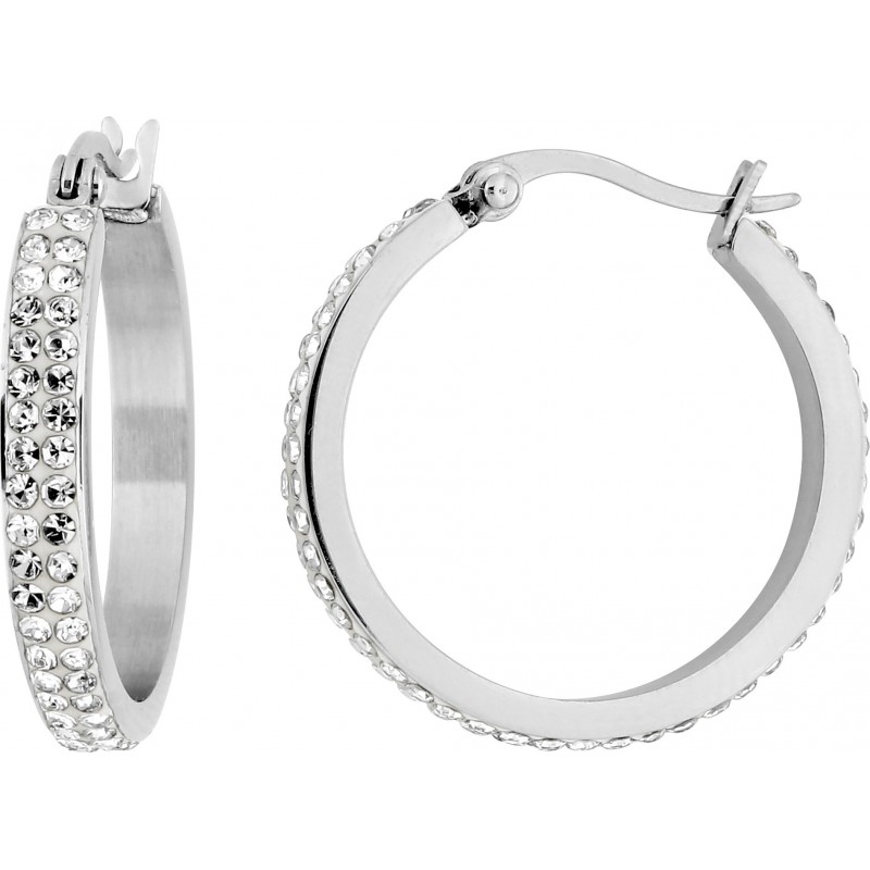 Créoles acier + cristal