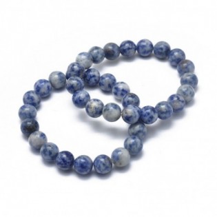 Bracelet jaspe taches bleues