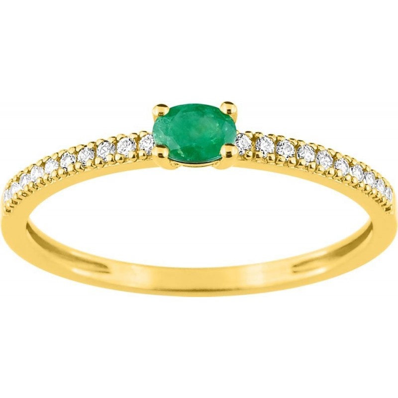 Bague or + émeraude & oz