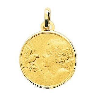 Médaille ange or 9ct jaune