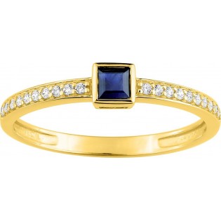 Bague or 375 + saphir/oz