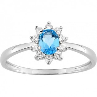 Bague argent rhodié + oz