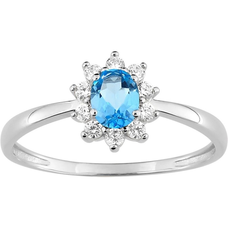 Bague argent rhodié + oz