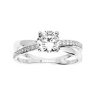 Bague argent rhodié + oz