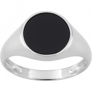 Chevalière argent + onyx