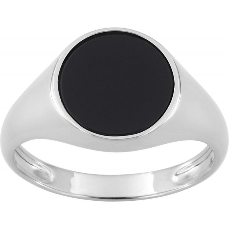 Chevalière argent + onyx