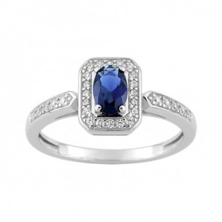 Bague argent rhodié + oz