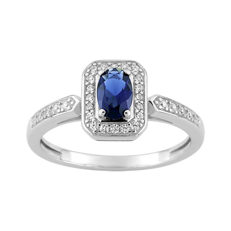 Bague argent rhodié + oz