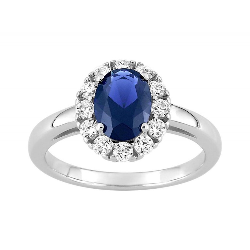 Bague argent rhodié + oz