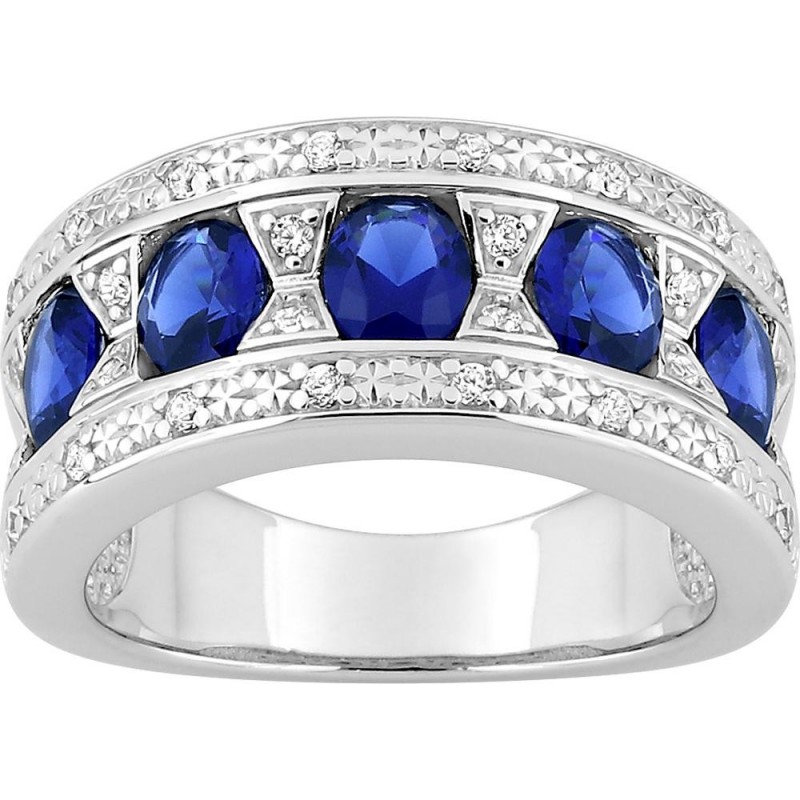 Bague argent rhodié + oz