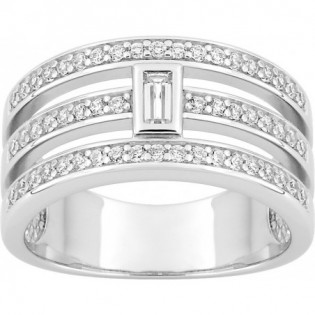 Bague argent rhodié + oz