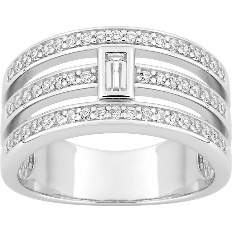 Bague argent rhodié + oz