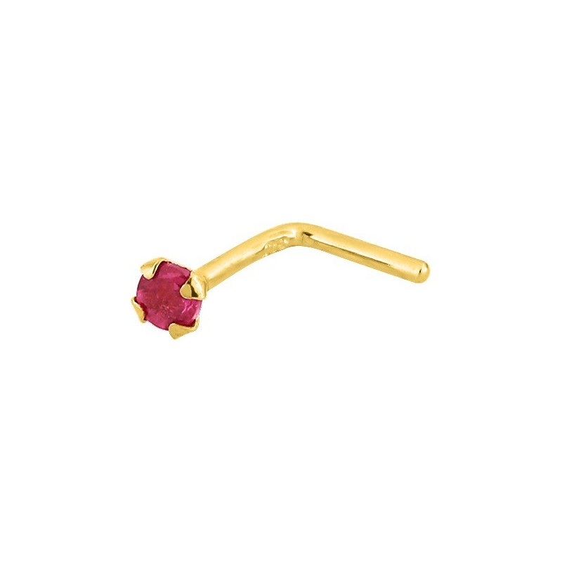 Piercing de nez or 375 + rubis