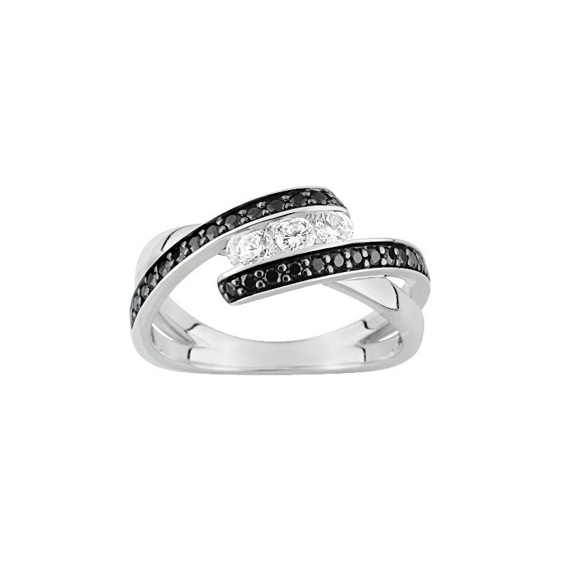 Bague argent rhodié + oz