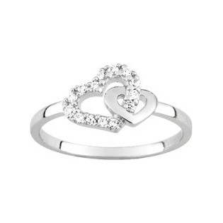 Bague argent rhodié + oz