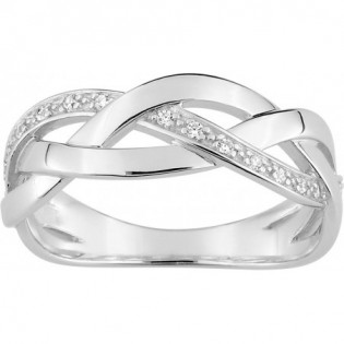 Bague argent rhodié + oz