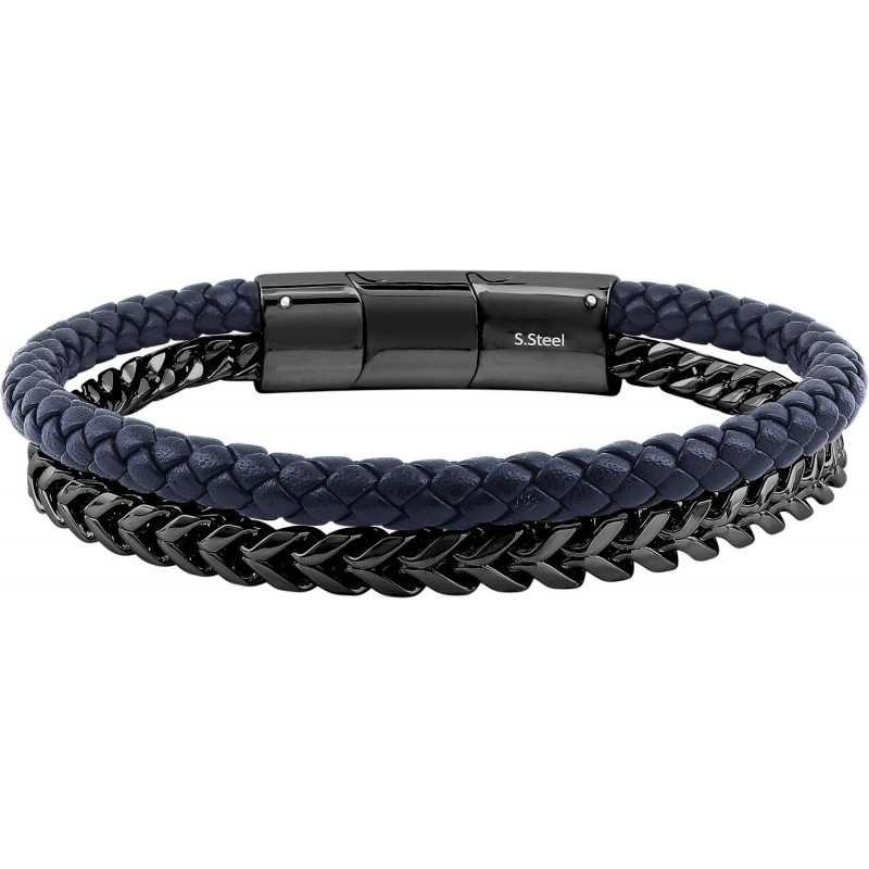 Bracelet acier noir homme