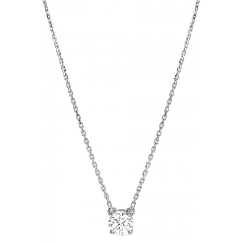 Collier or gris 750 + diamant synt.