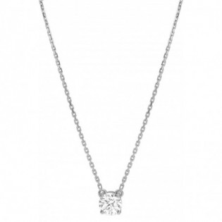 Collier or gris 750 + diamant synt.
