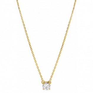 Collier or 750 + diamant synt.