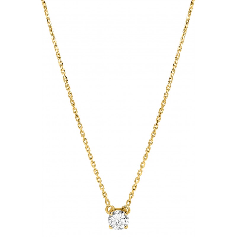Collier or 750 + diamant synt.