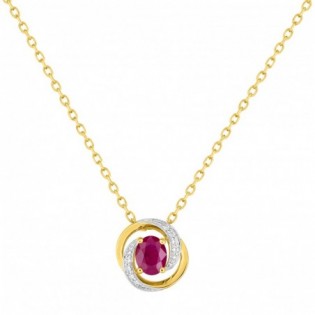 Collier or 375 + rubis & oz