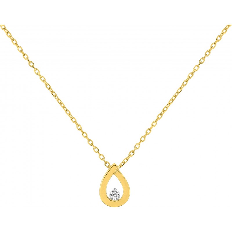Collier or 375 + diamant