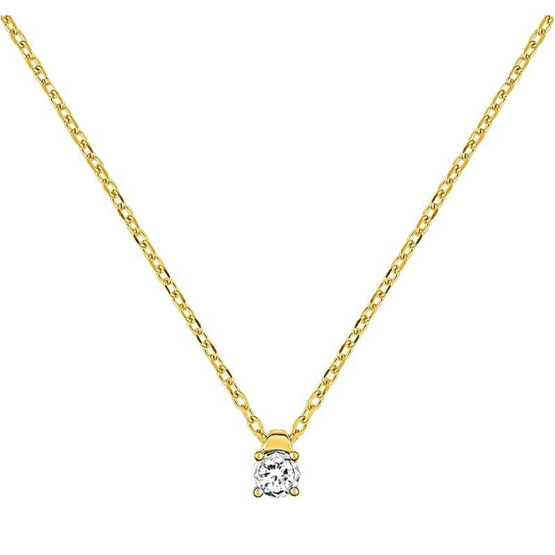 Collier or 375 + diamant
