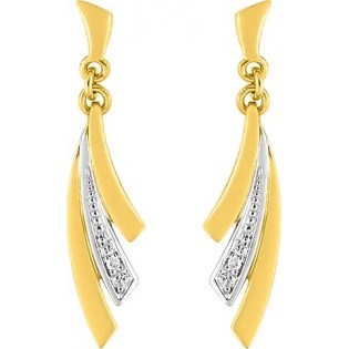 Boucles d'oreilles or 375 + diamant